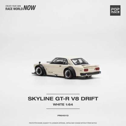 *Pre-Order* Pop Race Nissan Skyline GT-R V8 Drift (Hakosuka) - White