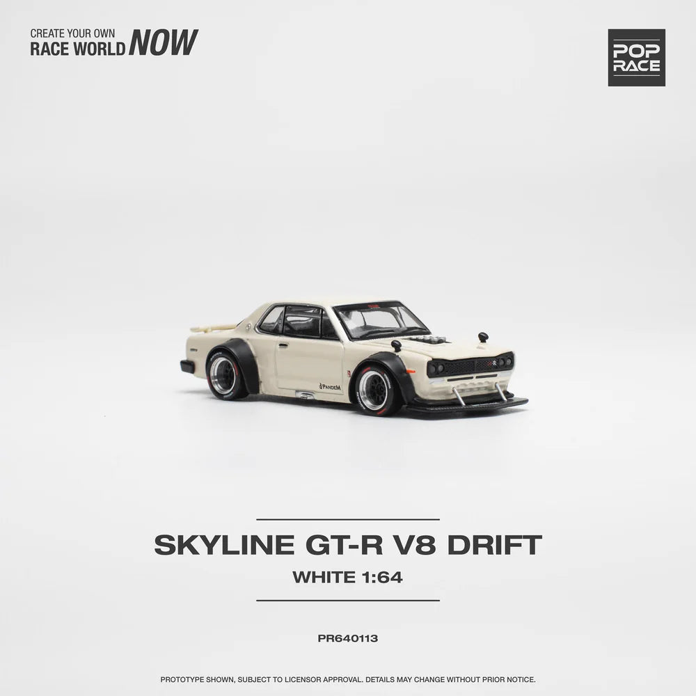*Pre-Order* Pop Race Nissan Skyline GT-R V8 Drift (Hakosuka) - White