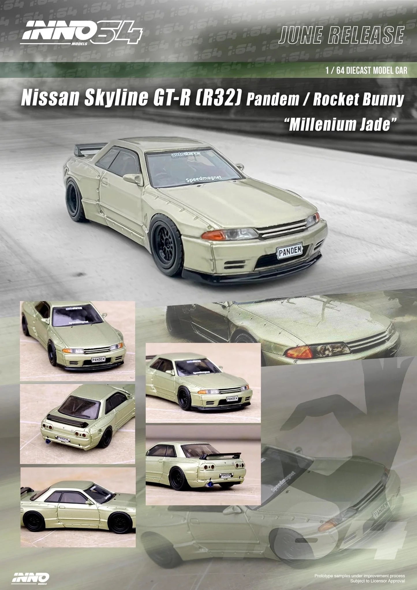 Inno Models Inno64 Nissan Skyline GT-R (R32) Pandem/Rocket Bunny Millenium Jade