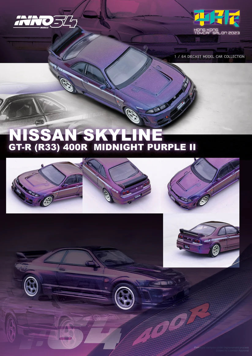 Inno Car Model R33 Inno Models Inno64 Nissan Skyline GT-R (R33) Nismo 400R Midnight Purpl ...