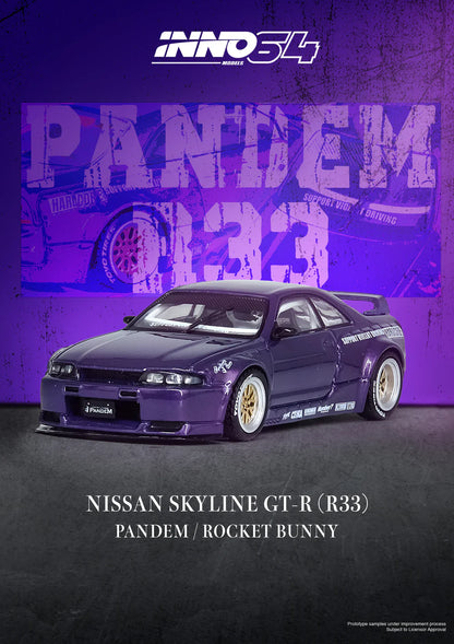 *Pre-Order* INNO Models INNO64 Nissan Skyline GT-R (R33) "Pandem / Rocket Bunny" - Purple