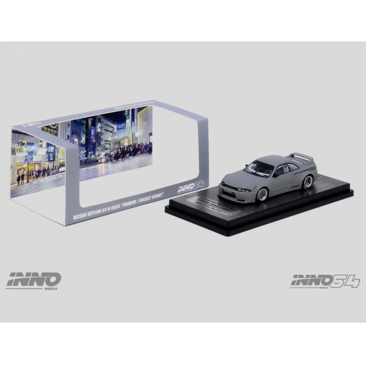 Inno Models Inno64 Nissan Skyline GT-R (R33) "Pandem / Rocket Bunny" Cement Grey Matte