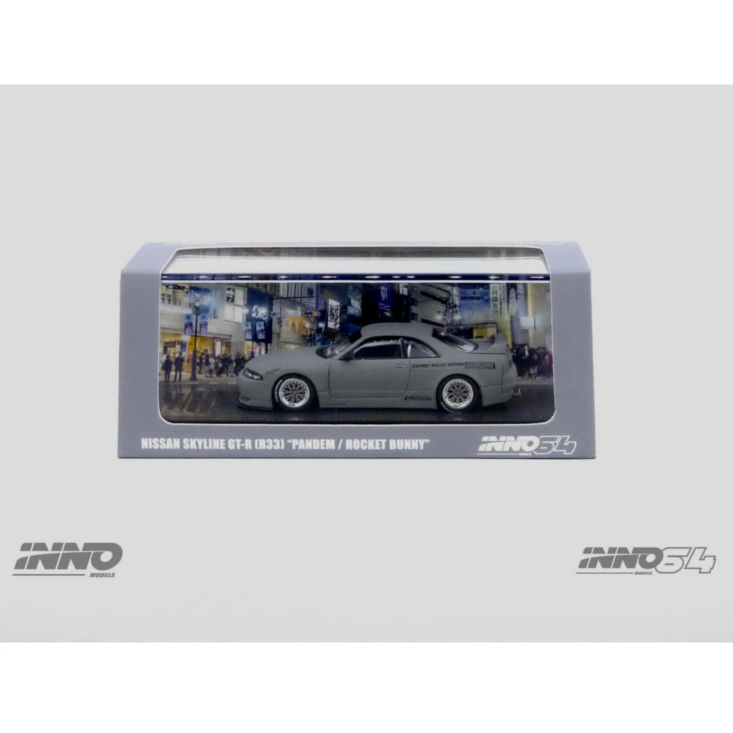 Inno Models Inno64 Nissan Skyline GT-R (R33) "Pandem / Rocket Bunny" Cement Grey Matte