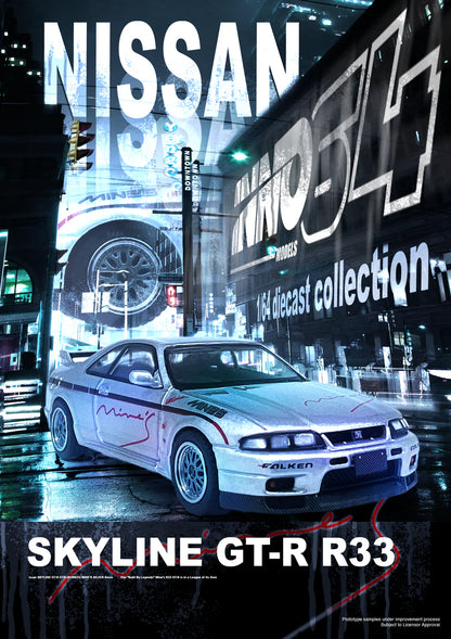 *Pre-Order* INNO Models INNO64 Nissan Skyline GT-R (R33) "TUNED BY MINE'S" - Silver