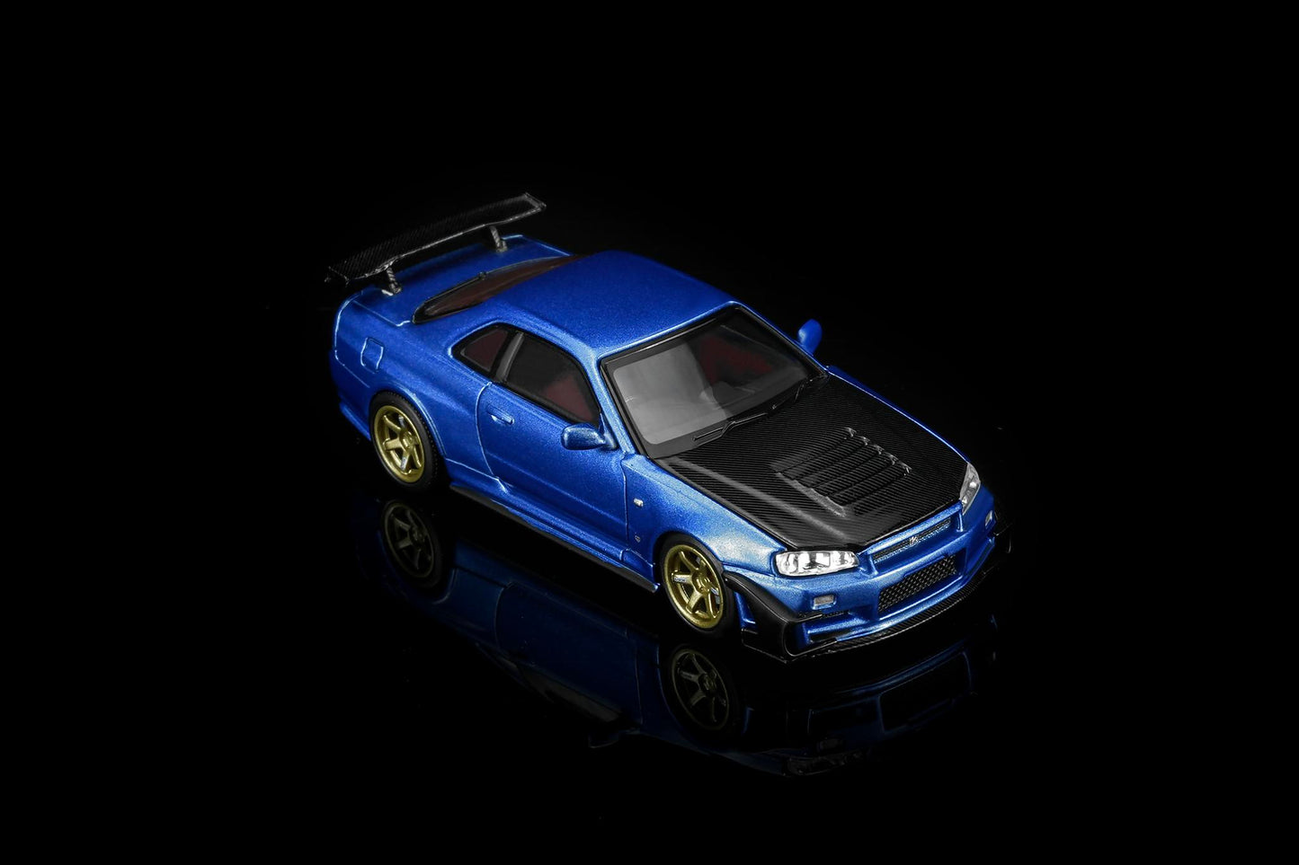 *Pre-Order* MotorHelix M63476 Nissan Skyline GT-R (R34) Customized - Bayside Blue w/ GT Aero Kit