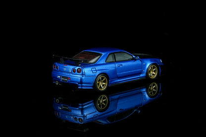 *Pre-Order* MotorHelix M63476 Nissan Skyline GT-R (R34) Customized - Bayside Blue w/ GT Aero Kit