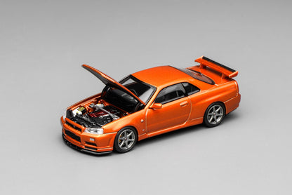 *Pre-Order* MotorHelix Nissan Skyline GT-R (R34) V-Spec II Customized - Metallic Orange