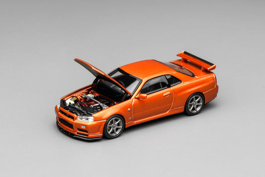 *Pre-Order* MotorHelix Nissan Skyline GT-R (R34) V-Spec II Customized - Metallic Orange