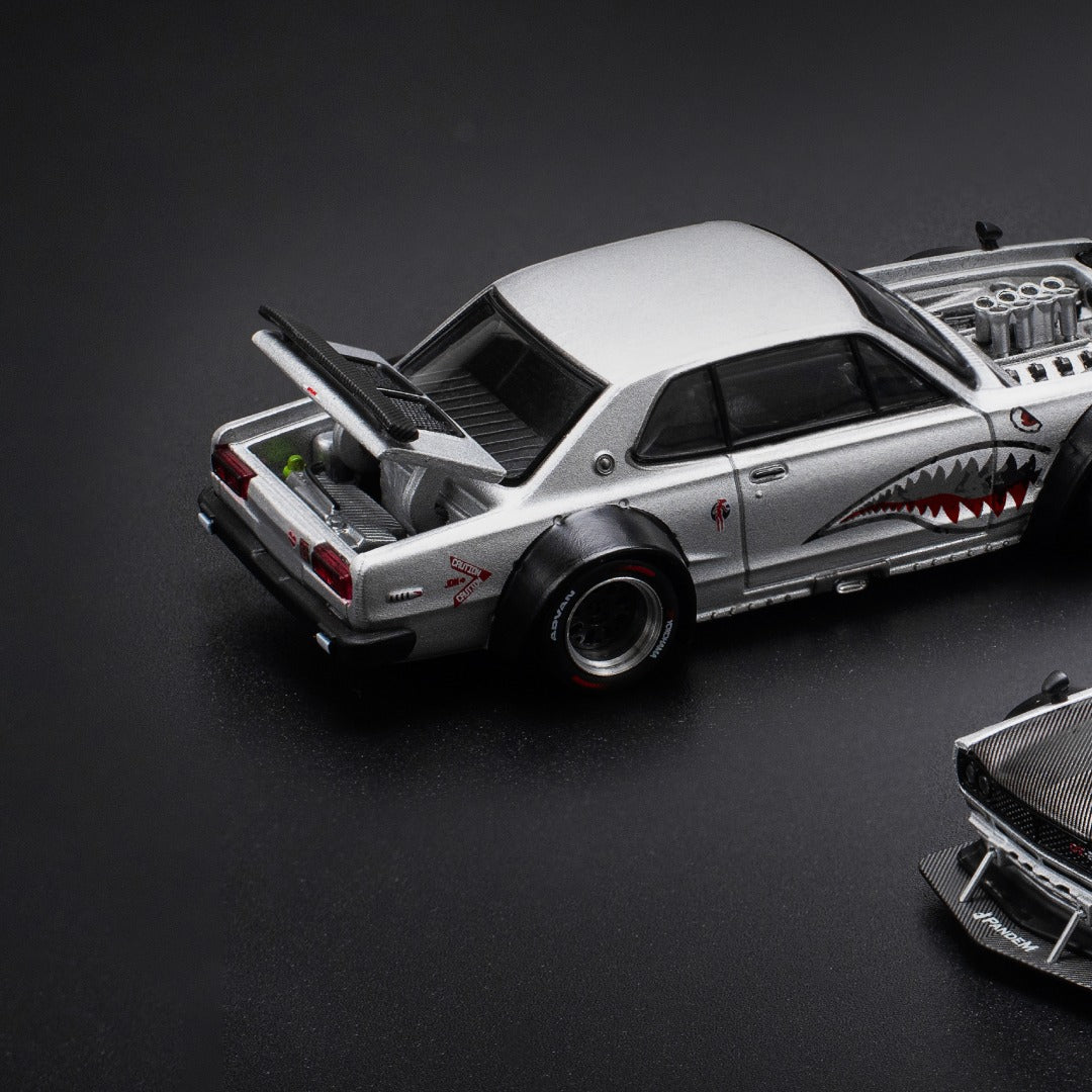 *Pre-Order* Pop Race PRE005 Nissan Skyline GT-R V8 Drift (Hakosuka) - Metallic Silver