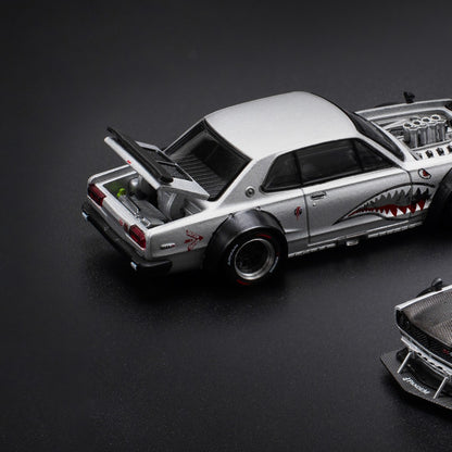 *Pre-Order* Pop Race PRE005 Nissan Skyline GT-R V8 Drift (Hakosuka) - Metallic Silver