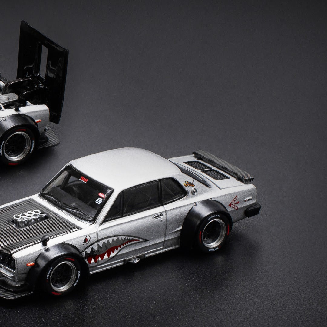*Pre-Order* Pop Race PRE005 Nissan Skyline GT-R V8 Drift (Hakosuka) - Metallic Silver