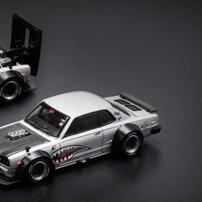 *Pre-Order* Pop Race PRE005 Nissan Skyline GT-R V8 Drift (Hakosuka) - Metallic Silver