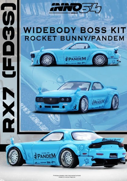 *Pre-Order* INNO Models INNO64 PANDEM ROCKET BUNNY RX7 (FD3S) Tiffany Blue