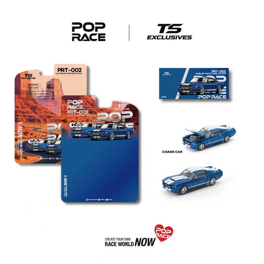 *Pre-Order* Pop Race PRT002 Shelby Mustang GT500 - Blue with White Stripes