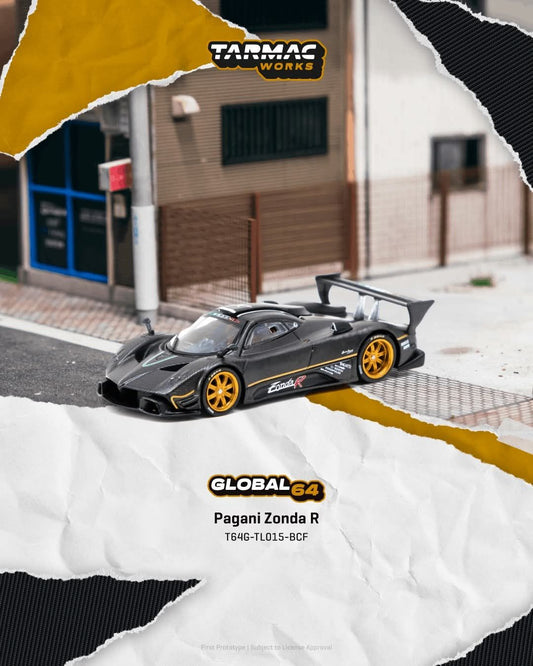 *Pre-Order* Tarmac Works Pagani Zonda R Matte Exposed Carbon Fiber