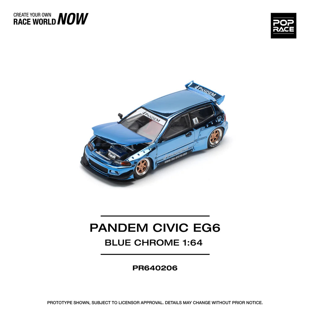 *Pre-Order* Pop Race Pandem Civic EG6 v1.5 - Blue Chrome