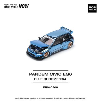 *Pre-Order* Pop Race Pandem Civic EG6 v1.5 - Blue Chrome