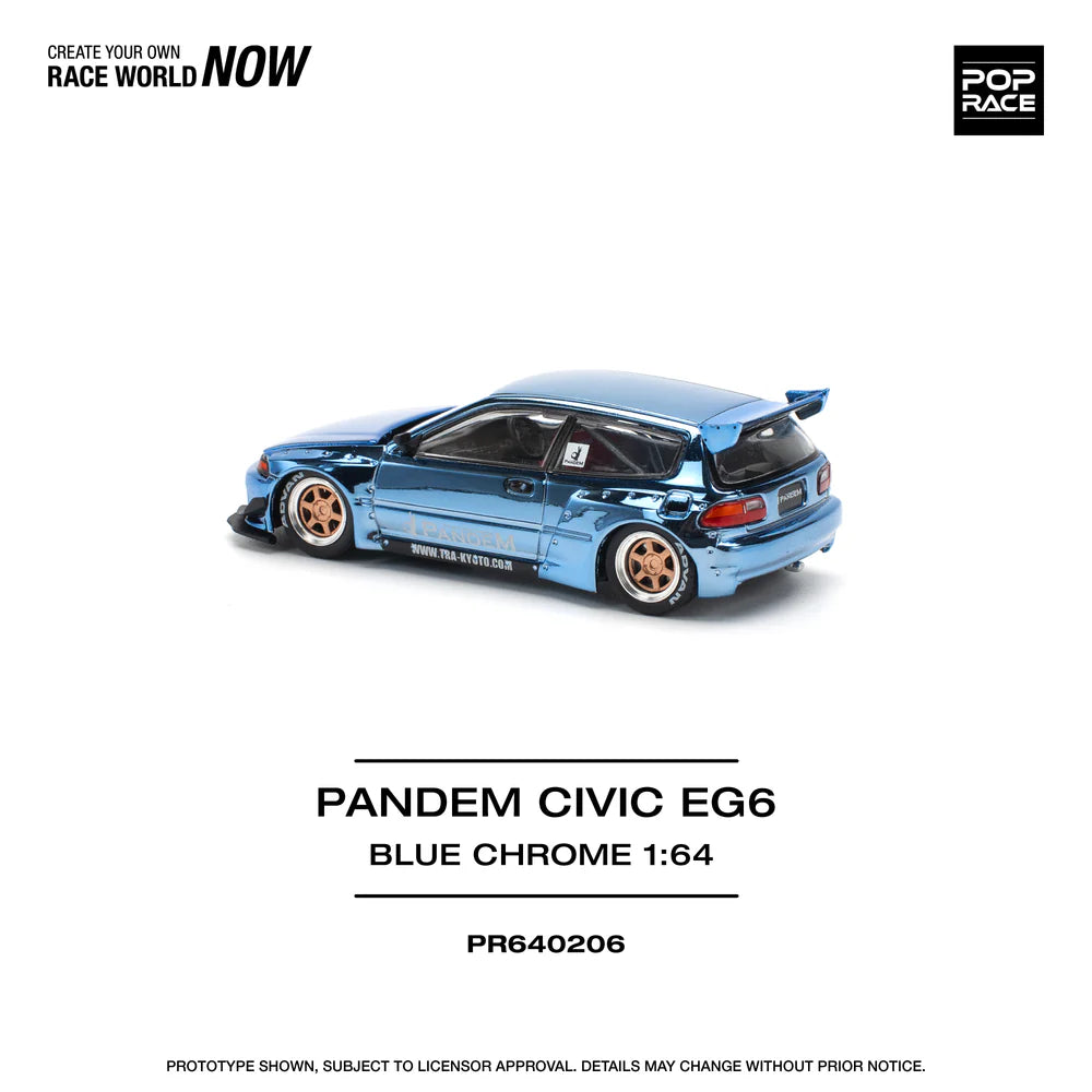 *Pre-Order* Pop Race Pandem Civic EG6 v1.5 - Blue Chrome