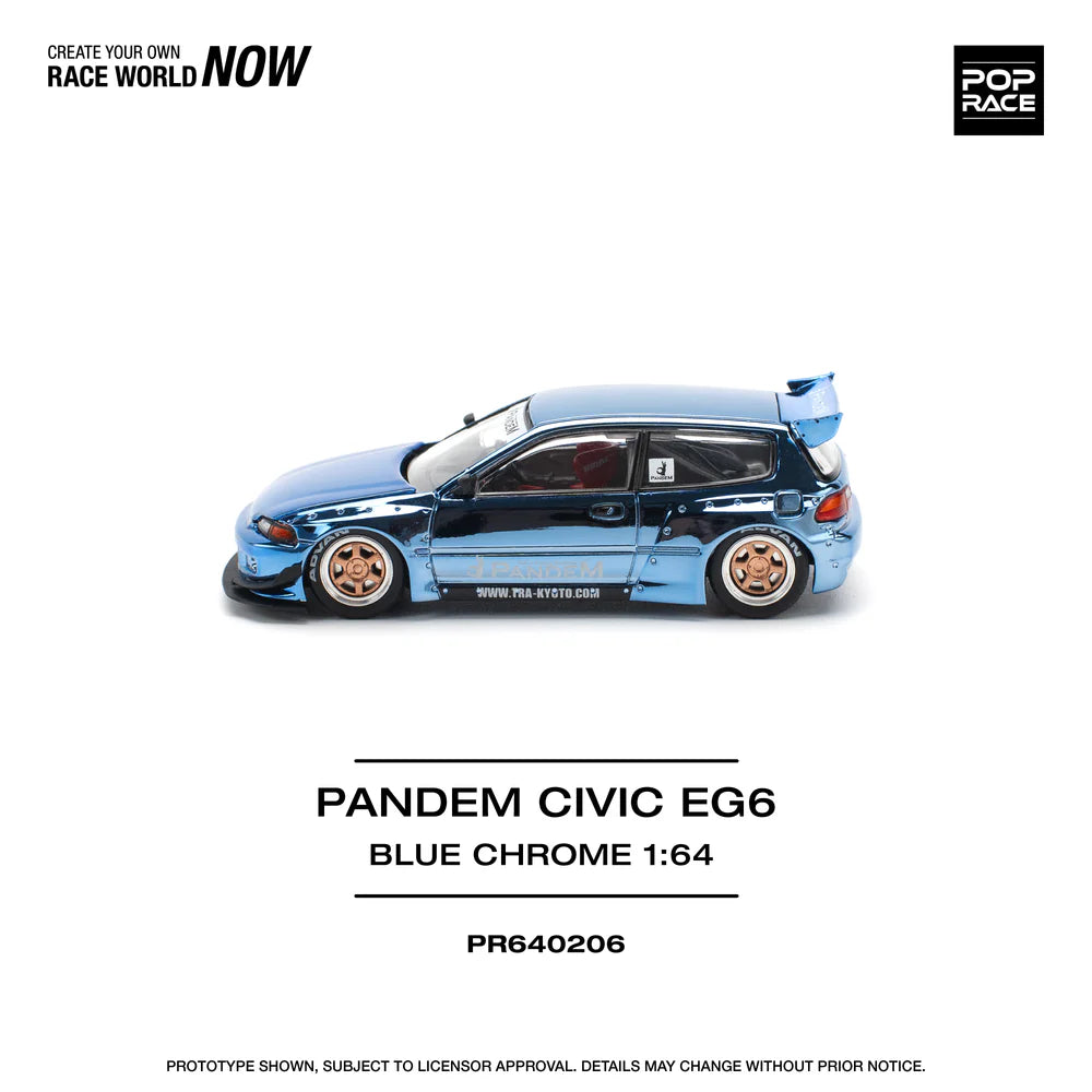 *Pre-Order* Pop Race Pandem Civic EG6 v1.5 - Blue Chrome