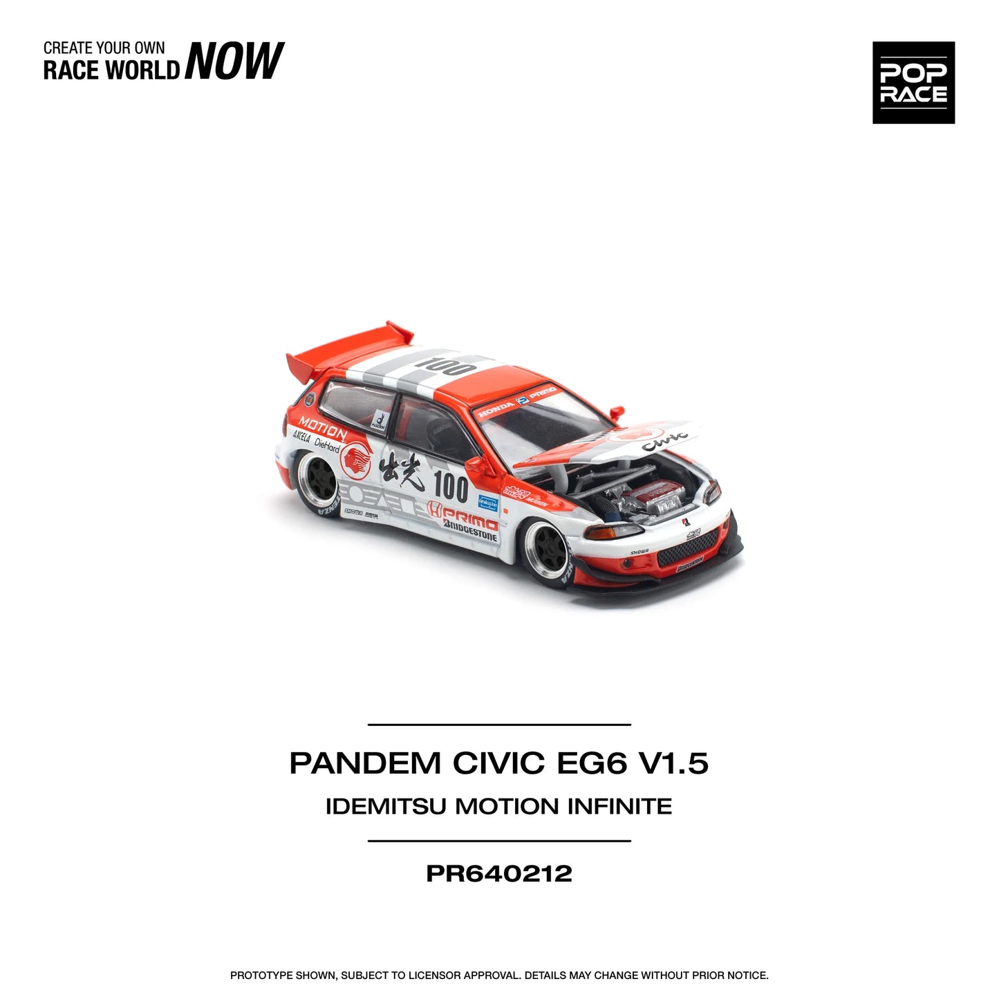 *Pre-Order* Pop Race Pandem Civic EG6 v1.5 IDEMITSU MOTION INFINITE