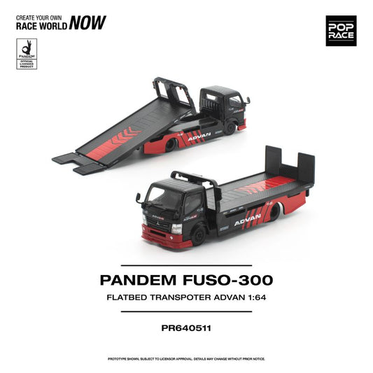 *Pre-Order* Pop Race - Pandem FUSO 300 Flatbed Transporter - ADVAN