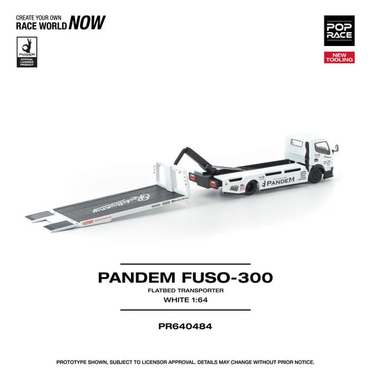 *Pre-Order* Pop Race Pandem FUSO 300 Flatbed Transporter White
