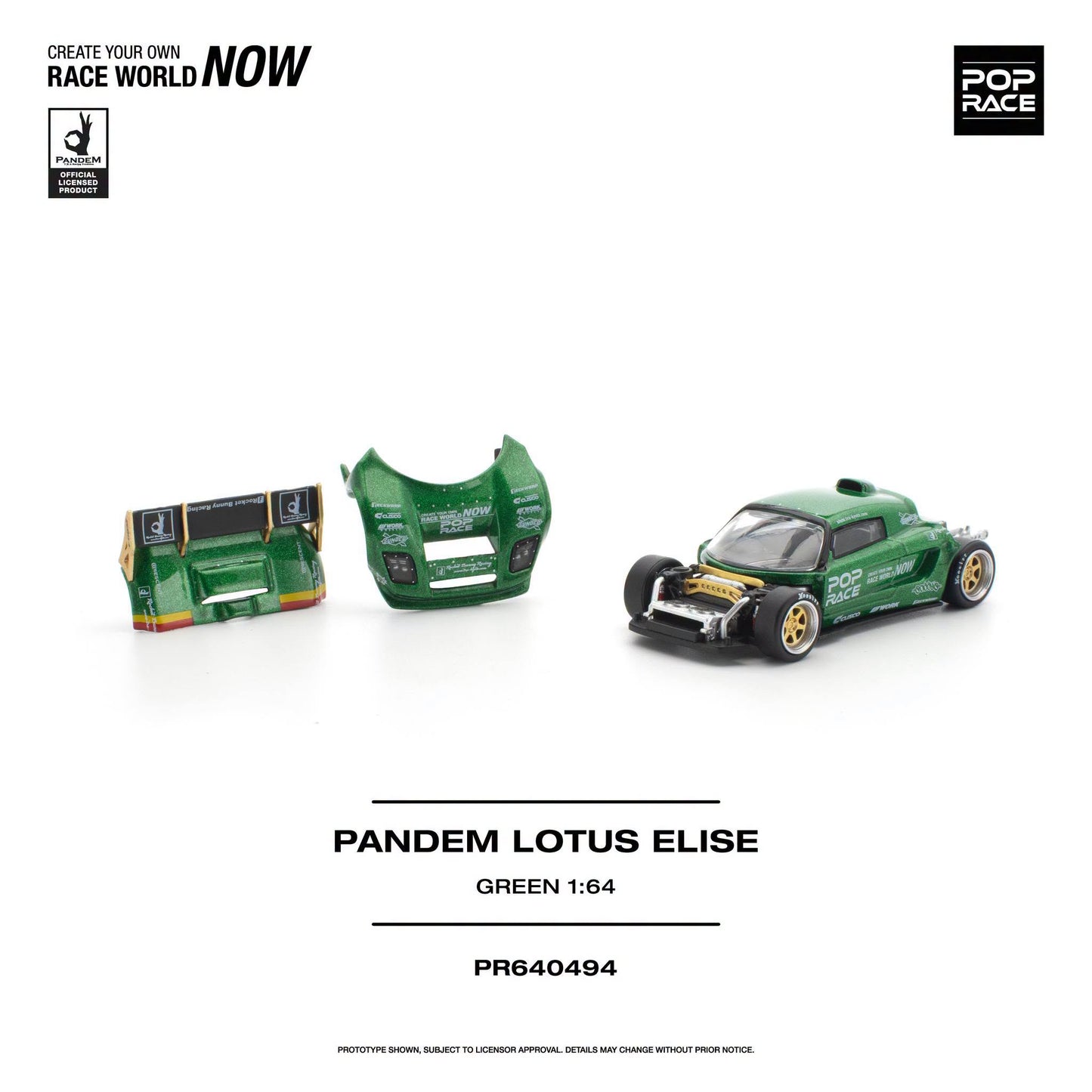 *Pre-Order* Pop Race - PR640494 Pandem Lotus Elise Green