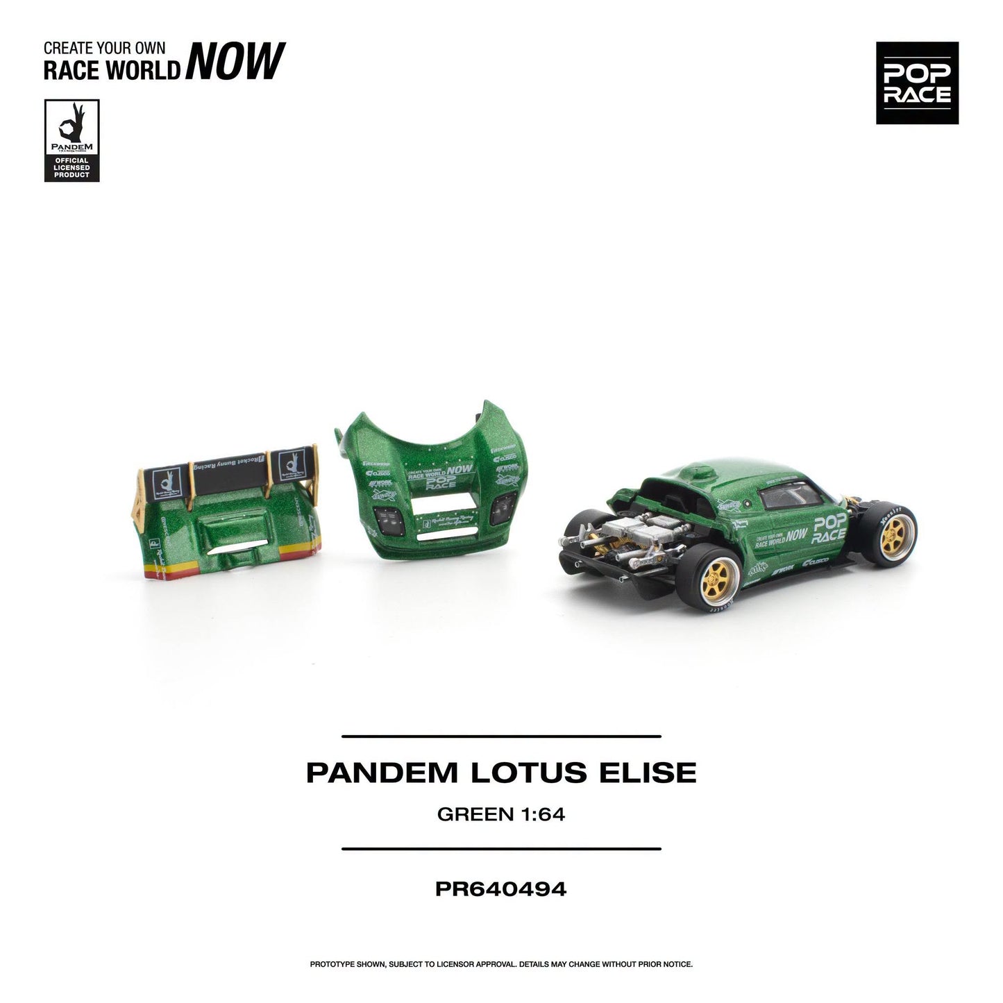 *Pre-Order* Pop Race - PR640494 Pandem Lotus Elise Green