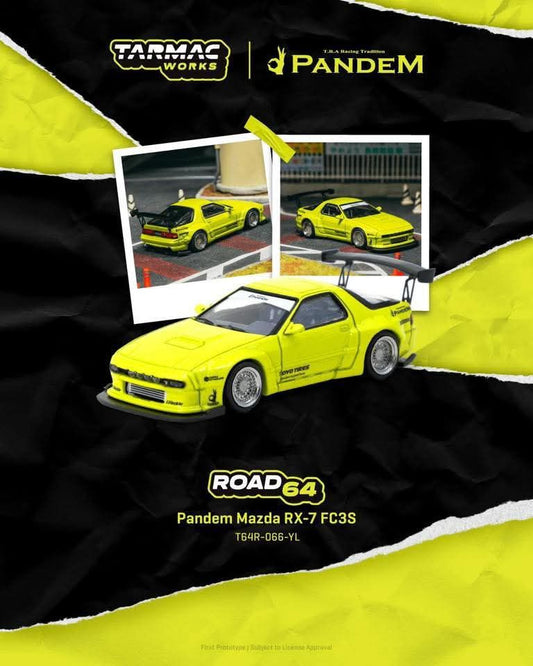 *Pre-Order* Tarmac Works Pandem Mazda RX-7 FC3S Yellow