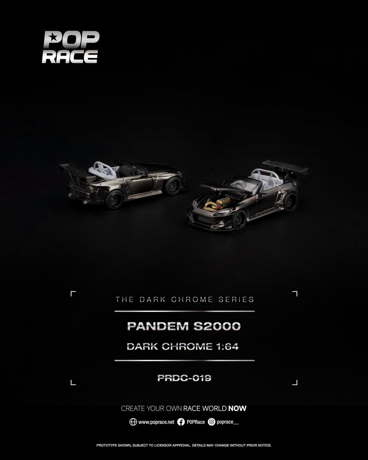 *Pre-Order* Pop Race - PRDC019 Pandem S2000 Dark Chrome