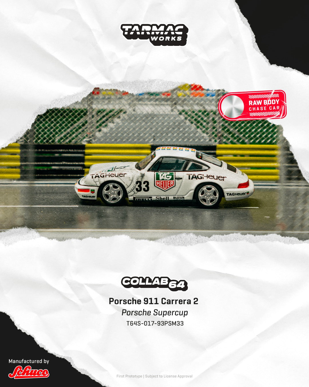 *Pre-Order* Tarmac Works Porsche 911 Carrera 2 Porsche Supercup Monaco 1993 Winner