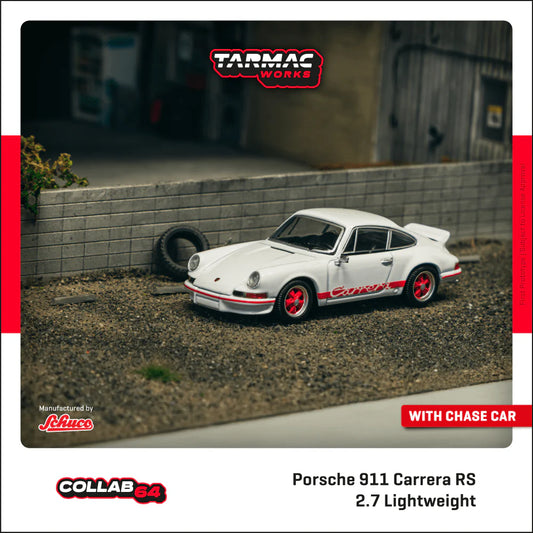 *Pre-Order* Tarmac Works Porsche 911 Carrera RS 2.7 Lightweight - White/Red