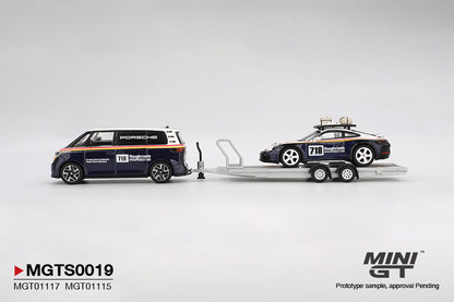 *Pre-Order* Mini GT MGTS0019 Porsche 911 Dakar #718 / Volkswagen ID. Buzz Porsche Centrum Gelderland Roughroads Set