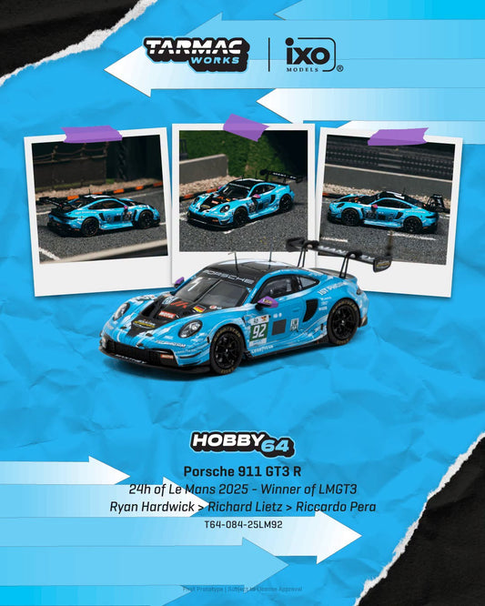 *Pre-Order* Tarmac Works - Porsche 911 GT3 R 24h of Le Mans 2025 - Winner of LMGT3 Ryan Hardwick / Richard Lietz / Riccardo Pera