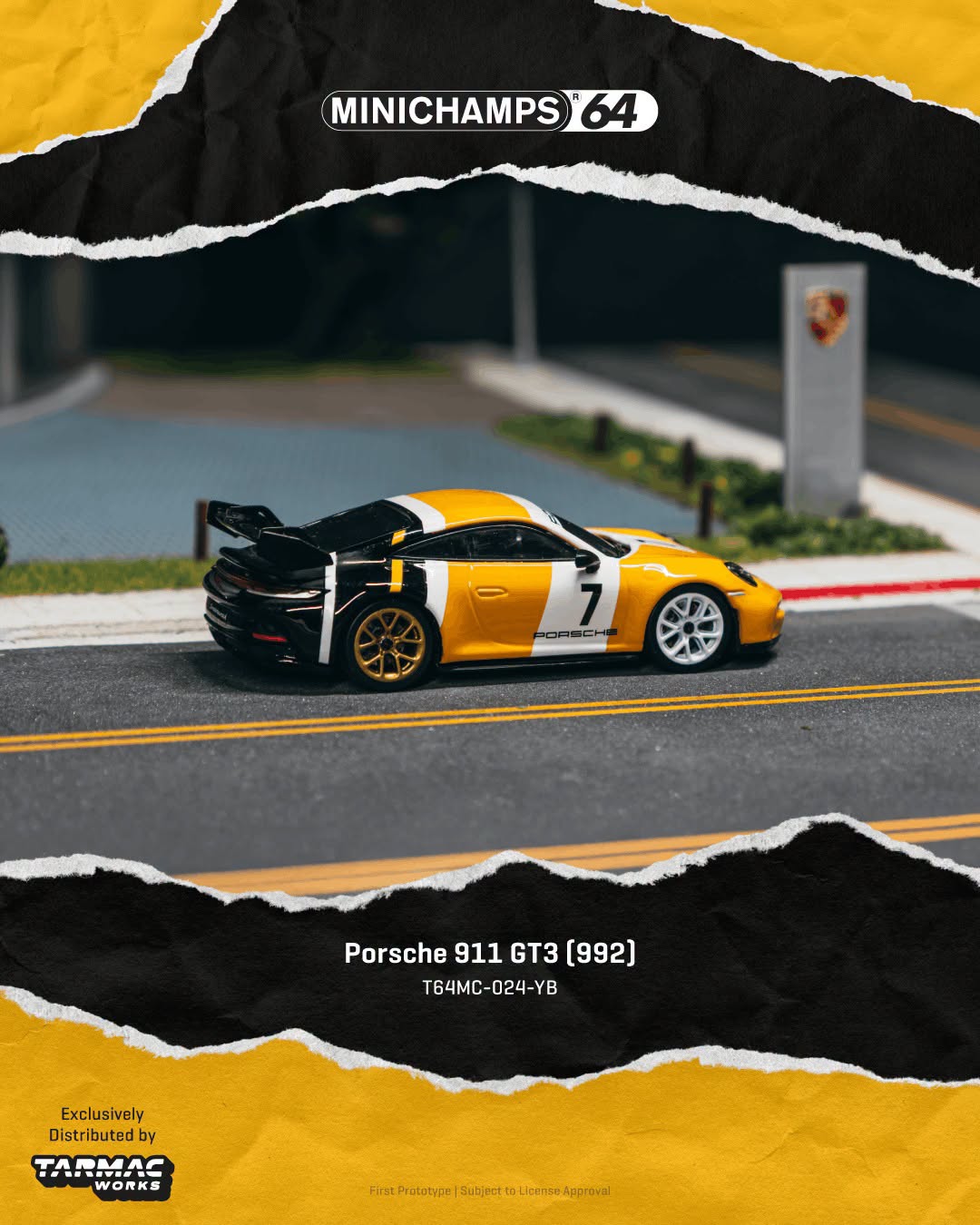*Pre-Order* Tarmac Works - Porsche 911 GT3 (992) Yellow/Black