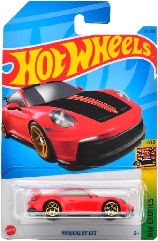Hot Wheels HW Exotics 2/10 Porsche 911 GT3 (Red/Black) - Japanese Card