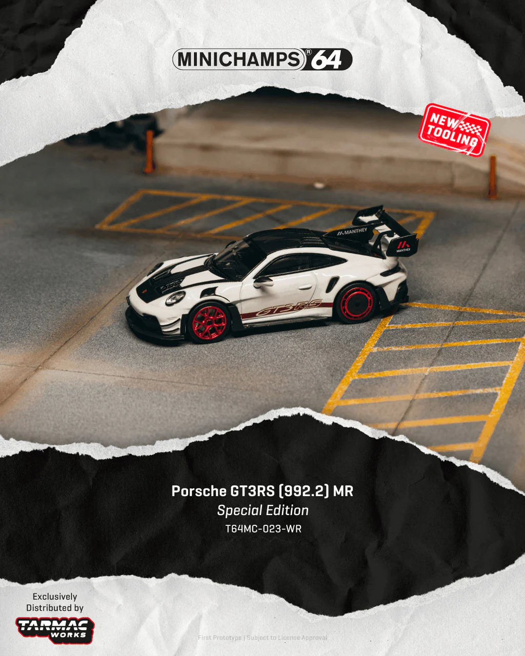 *Pre-Order* Tarmac Works - Porsche GT3RS (992.1) MR White Red (Tarmac Special Edition)