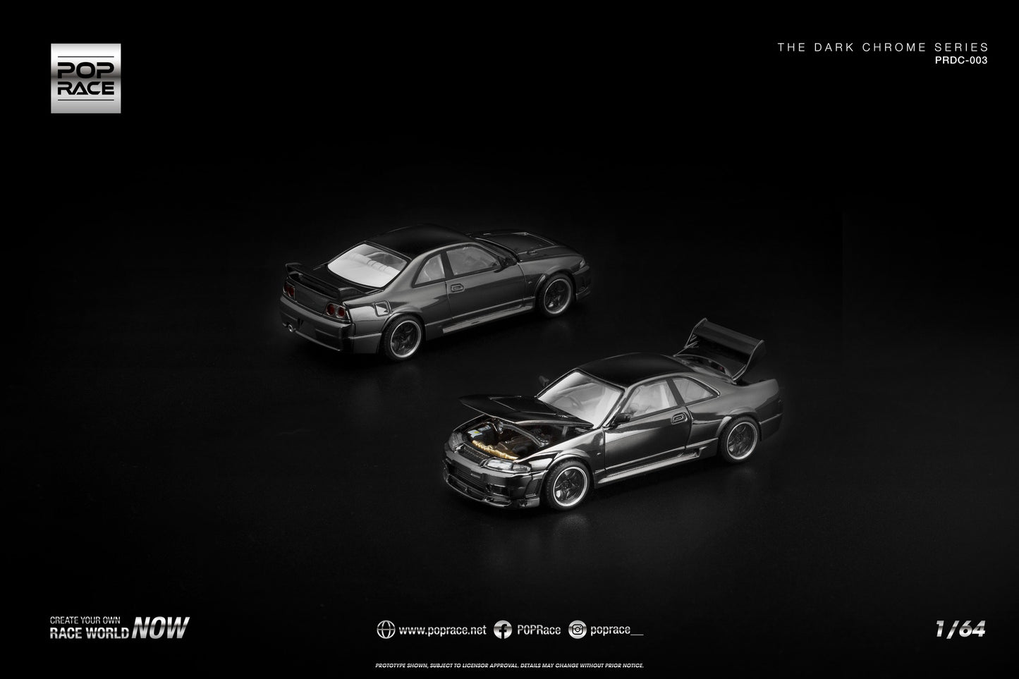 *Pre-Order* Pop Race R33 GT-R Dark Chrome