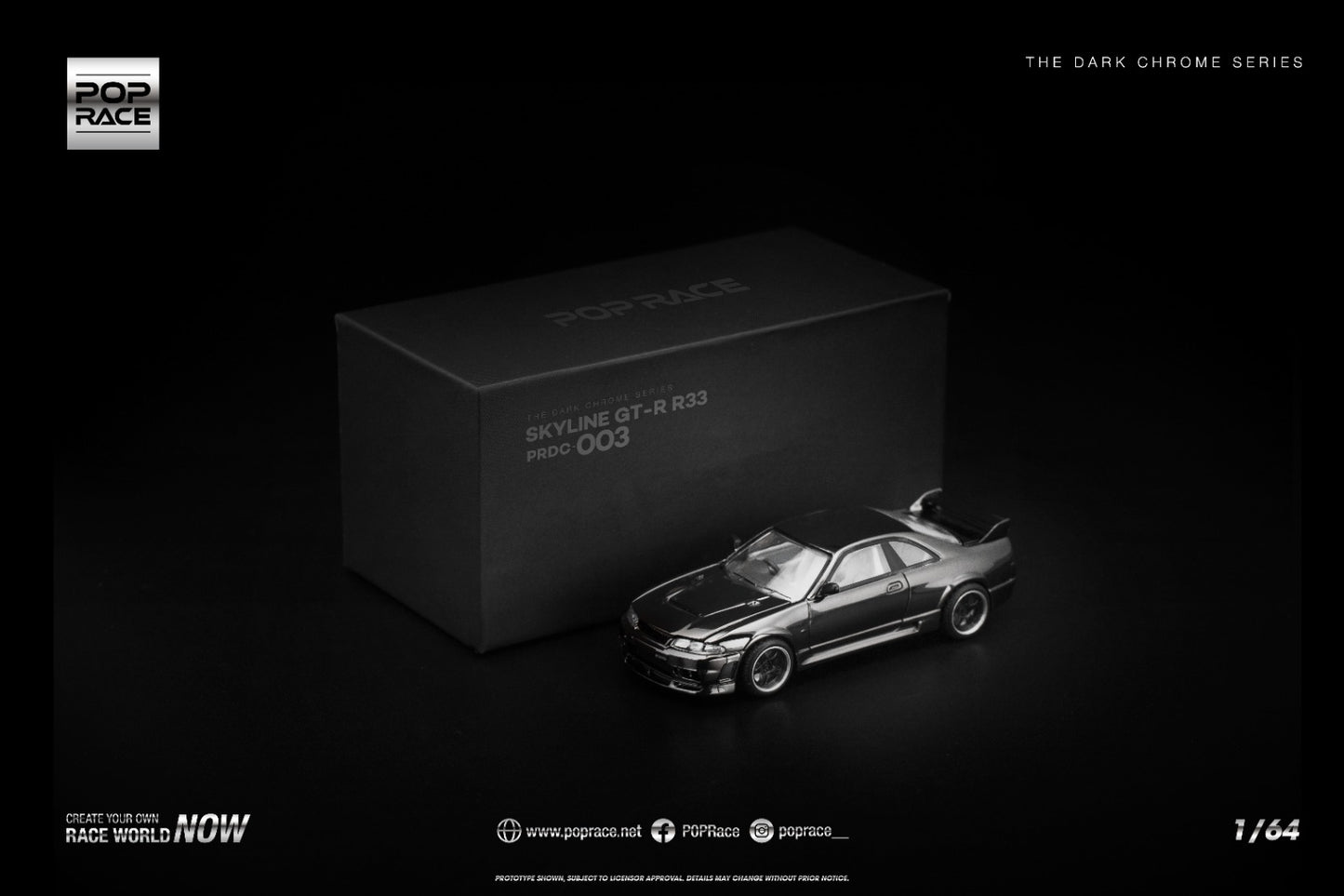 *Pre-Order* Pop Race R33 GT-R Dark Chrome