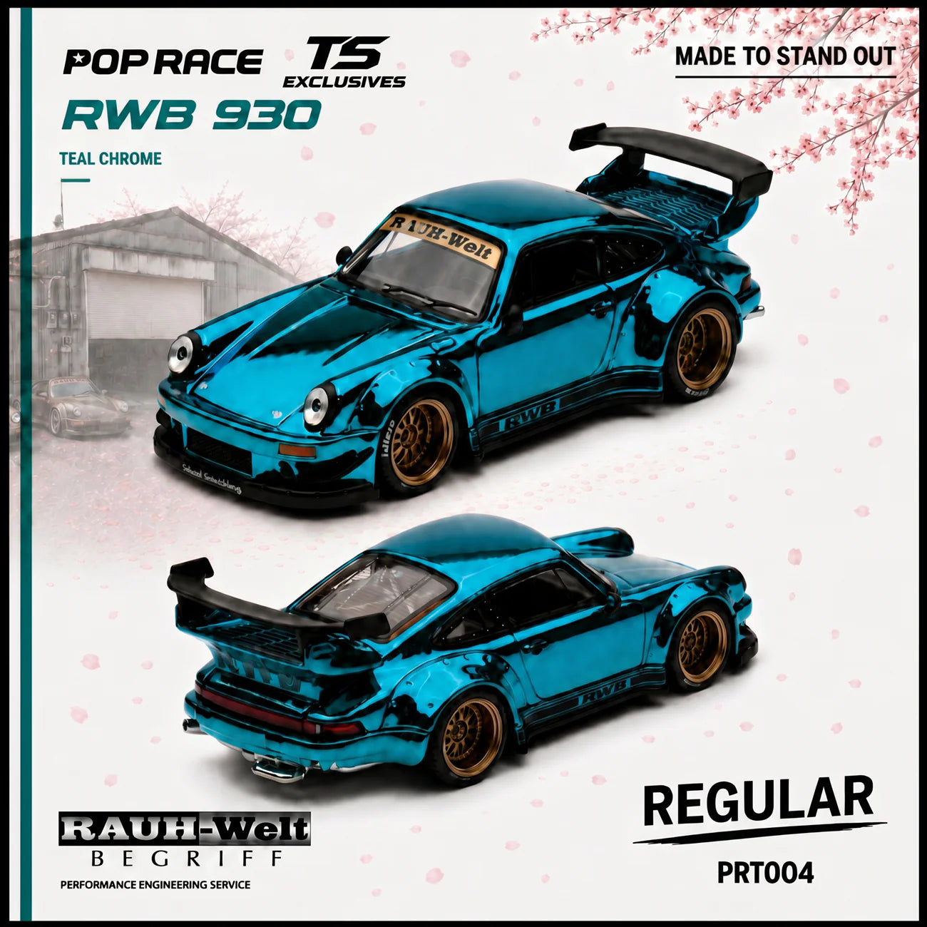 *Pre-Order* Pop Race PRT004 RWB 930 - Teal Chrome