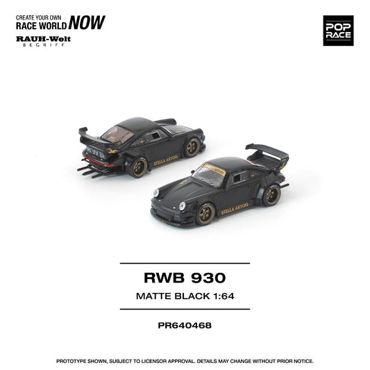 *Pre-Order* Pop Race RWB 930 MATTE BLACK "STELLA ARTOIS"