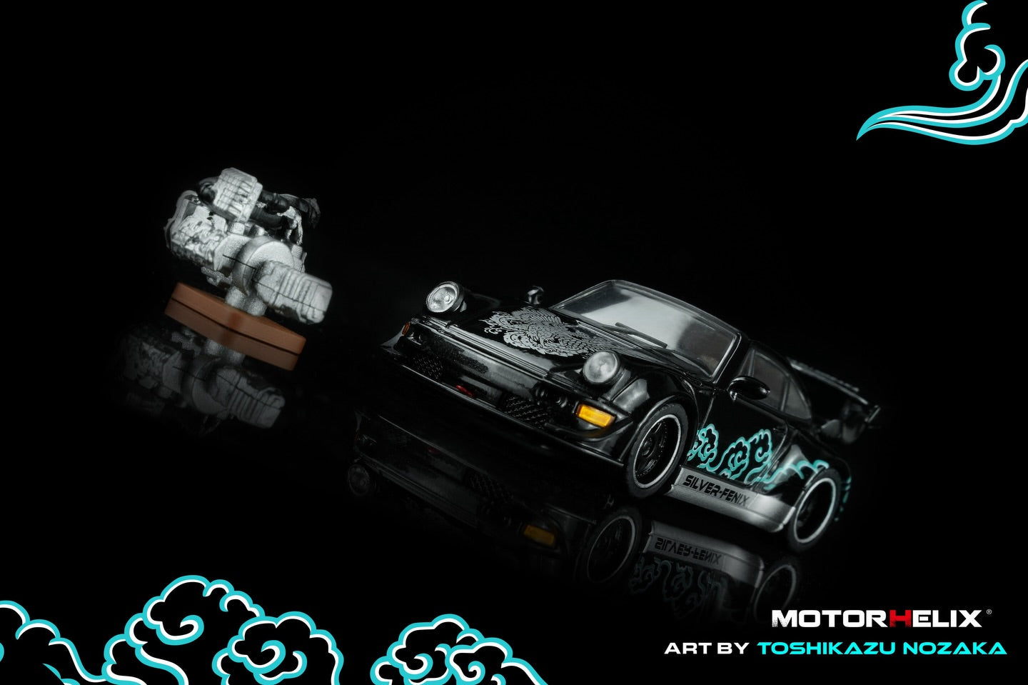 *Pre-Order* MotorHelix M62102 RWB 964 Silver‑Fenix Black