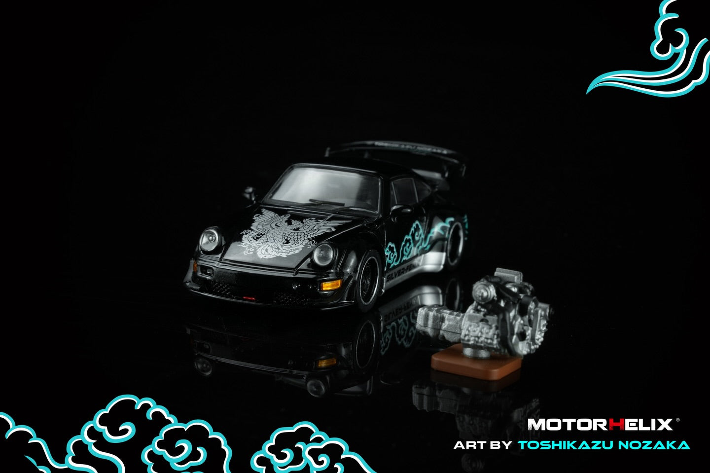 *Pre-Order* MotorHelix M62102 RWB 964 Silver‑Fenix Black