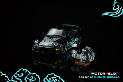 *Pre-Order* MotorHelix M62102 RWB 964 Silver‑Fenix Black