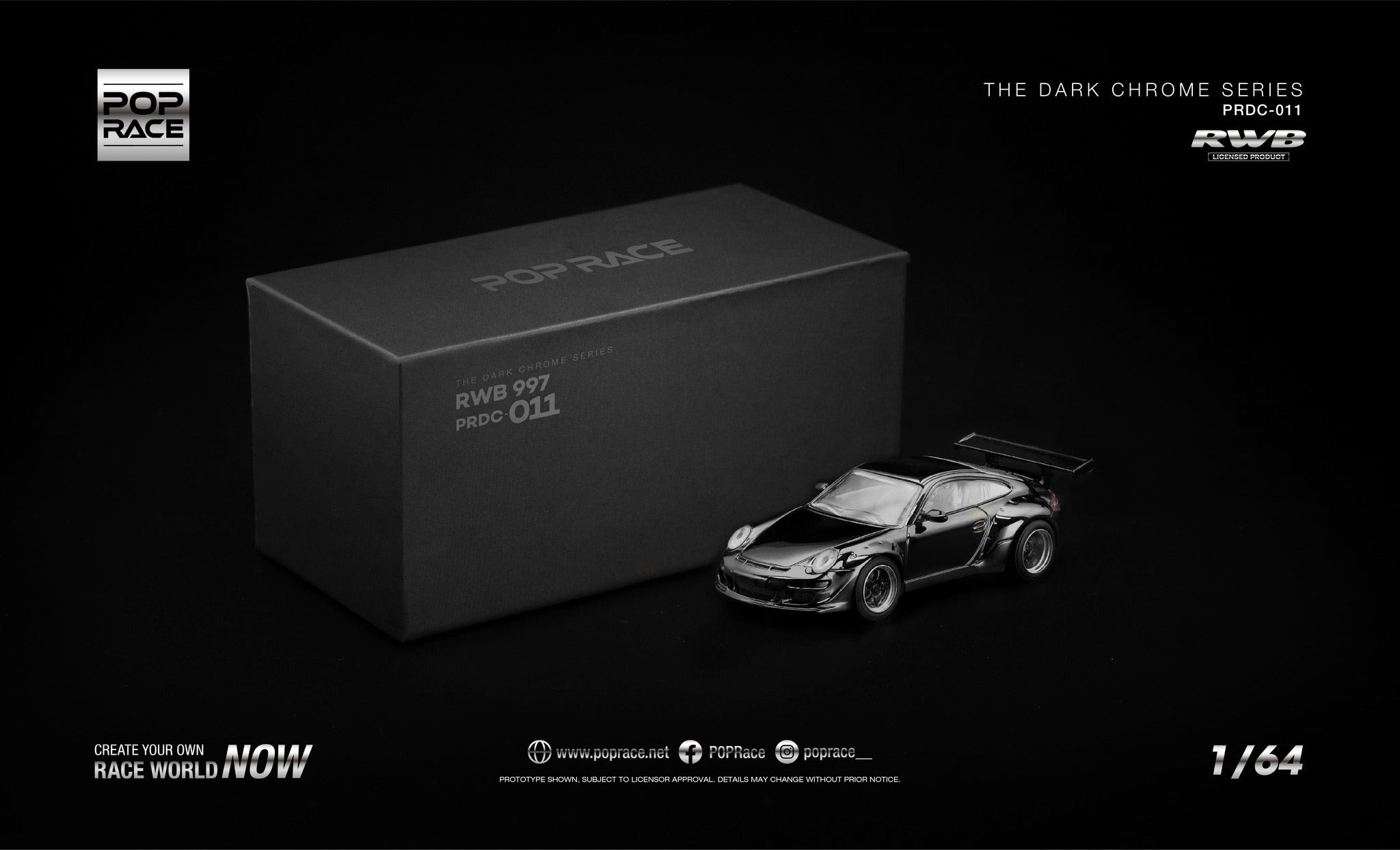 *Pre-Order* Pop Race RWB 997 Dark Chrome – Mini Toy Sensei