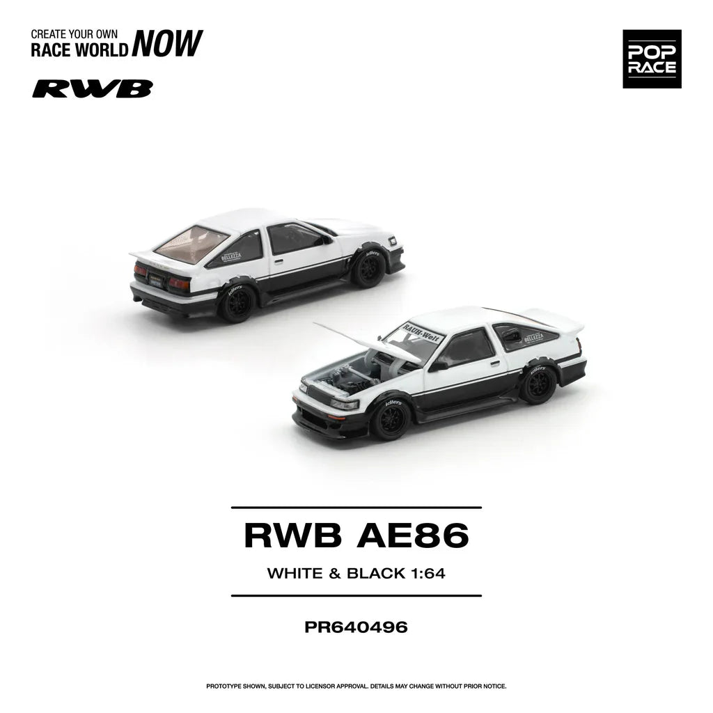*Pre-Order* Pop Race RWB AE86 White Black