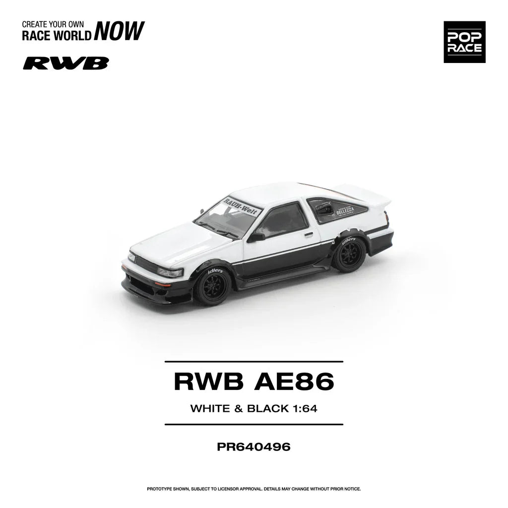 *Pre-Order* Pop Race RWB AE86 White Black