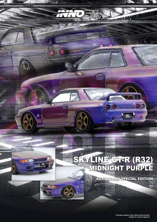 INNO Models INNO64 Nissan SKYLINE GT-R (R32) Midnight Purple Australia Special Edition