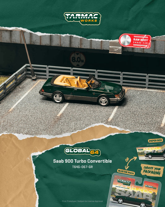 *Pre-Order* Tarmac Works Saab 900 Turbo Convertible Green (Paper Box Packaging)