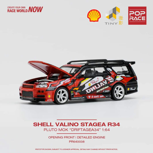 Pop Race Shell Valino Nissan Stagea R34 Pluto Mok "DRIFTAGEA34"